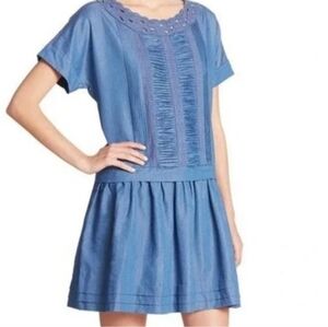 sachin and babi light blue dress CurveWow Chambray Tiered Shirt Dress – Curvewow